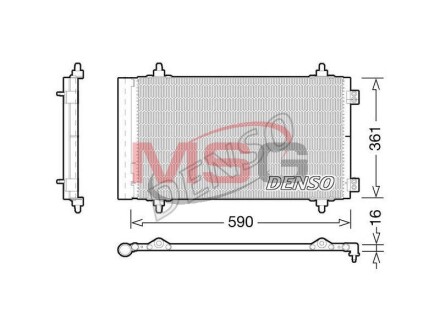 Конденсатор кондицiонера CITROEN/FIAT/PEUGEOT Jumpy/Scudo/Expert "1,6-2,0 "06>> DENSO DCN21018