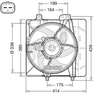 Вентилятор радіатора CITROEN/DS/PEUGEOT C3/DS3/208 "1,0-1,6 "02>> DENSO DER07011 (фото 1)