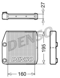 Радіатор обігрівача FIAT/OPEL Grande Punto/Corsa "1,0-1,9 "05>> DENSO DRR09075