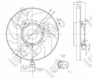 Вентилятор радіатора Caddy/Golf V/VI/Passat B6 (200W/295mm) 1.0-3.6 (03-) DEPO 003-014-0009