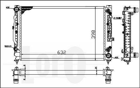 Радіатор охолодження двигуна A4/A6/Passat 95-08 2.5-2.8 DEPO 003-017-0023