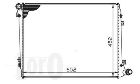 Радіатор охолодження двигуна Passat/Caddy 1.9/2.0D 04-10 (+AC) (650x439x32) DEPO 003-017-0033