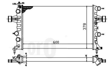 Радіатор охолодження двигуна Astra G 2.5-2.6 98>04 (MT/AT +AC) DEPO 037-017-0041