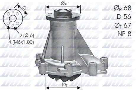 Водяний насос OM601/602 MB207-410/Sprinter 95-00/Vito 96-99 DOLZ M176