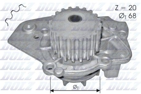 Помпа CITROEN/LADA/PEUGEOT/ROVER BX/Niva/405/218 "1,6-1,9 "82-03 DOLZ N206