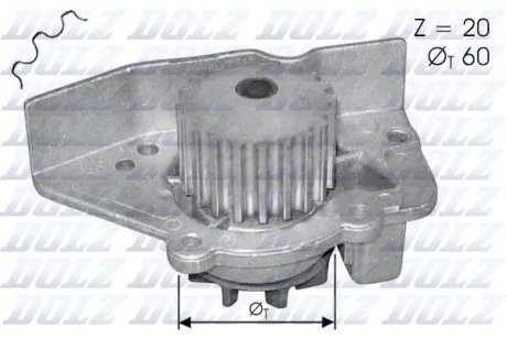 Помпа CITROEN/FIAT/PEUGEOT BX/Cinquecento/405 "0,7-1,9 "82-04 DOLZ N405