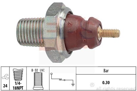 FORD датчик тиску мастила Escort,Fiesta,Focus,Mondeo I,II,Scorpio,Sierra,Transit,Mazda EPS 1.800.011 (фото 1)