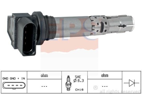 VW котушка запалювання Audi A3,Golf IV,V,VI,Skoda Fabia,Octavia,Caddy III,Passat,Polo,Tiguan,Touran EPS 1.970.474