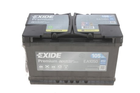 АКБ 6СТ-105 R+ (пт850) (необслуж)(315х175х205) Premium EXIDE EA1050