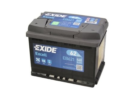 АКБ 6СТ-62 L+ (пт540) (необслуг) EXCELL EXIDE EB621