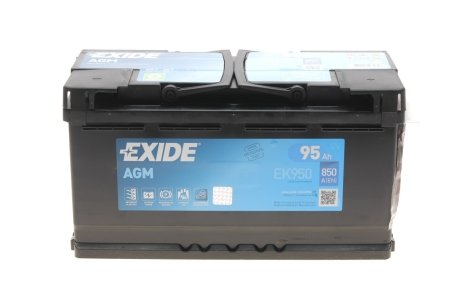 АКБ 6СТ-95 R+ (пт850) (необслуг) AGM (Start/Stop) EXIDE EK950