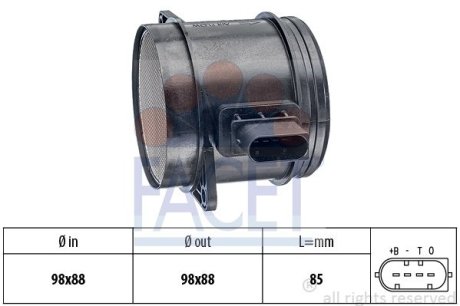 Витратомір повітря BMW 3/5/X3/X5 2.0/3.0 d 04-> FACET 101348