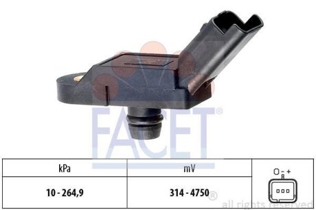 Датчик тиску повітря Citroen C4/C5 / Peugeot 207/308 1.6 i 06-> FACET 103164