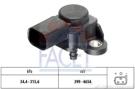 Датчик давления воздха MB A, C, E, S, M, G, Sprinter (05-19)/Jeep Grand Cherokee FACET 10.3165