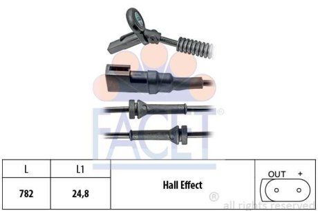 Датчик ABS Ford FIESTA V 1.25-2.0ST 01- передній Л/Пр (21.0024) FACET 210024