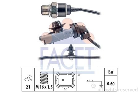 Датчик тиску оливи (0,5bar/1 конт./сірий) Berlingo/Partner/C4/308 09- 1.6HDi (7.0199) FACET 70199