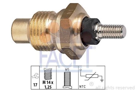 Датчик температуры охолоджуваної рідини Fiat Ducato 1.8-2.0 i 82-> (7.3003) FACET 73003 (фото 1)