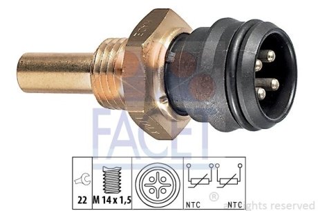 Датчик температуры MB W201/W124/ W126/W140 1.8-5.5 82-01 (7.3151) FACET 73151