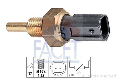 Датчик температури ACCORD 03-08/CIVIC 01-/CR-V 01- 1.4-2.4 (чорний) FACET 73299