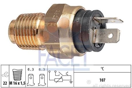 Датчик включения вентилятора Ducato 2.5-2.8D/TD/Jumper/Boxer 2.8HDi (02-) (7.3526) FACET 73526