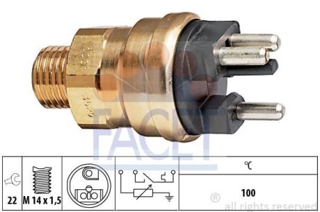 Датчик температури W124/201 M102 (3 конт.) FACET 73529