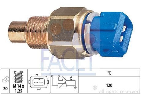 Датчик вмикання вентилятора Partner 1.8/1.9D (120C)/Scudo/Ducato FACET 7.3558