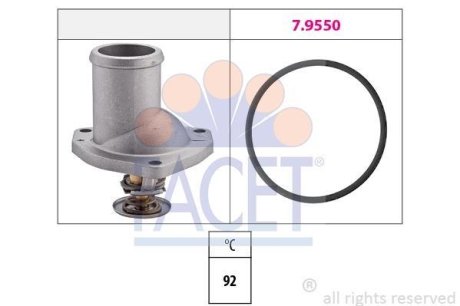 Термостат Opel Ascona C/Kadett E/Omega A/Vectra A 1.8-2.0 82-02 (92C) з прокладкою FACET 7.8188