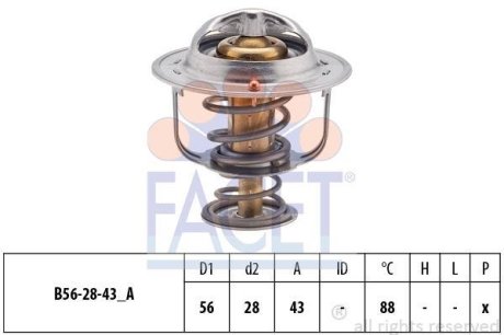 Термостат Mitsubishi Lancer 1.6 (03-08) (7.8407S) FACET 78407S