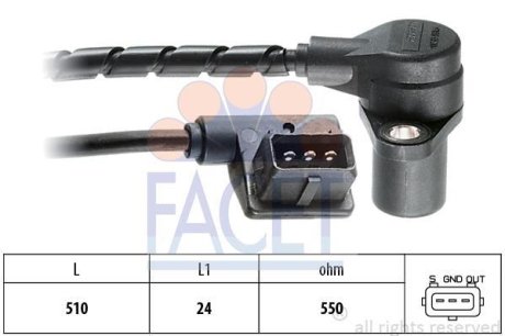 Датчик колінвала BMW 5(E34)/7(E32) 3.0/3.4 78-95 FACET 90065