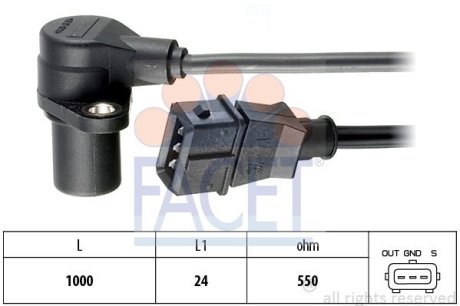 Датчик оборотов коленвала Chevrolet Epica 2.0 (05-06) (9.0228) FACET 90228