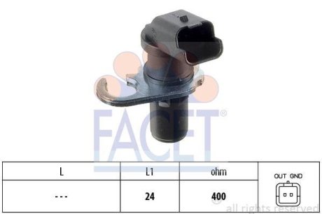 Датчик оборотов коленвала Citroen Jumper/SCUDO/Peugeot 206, 307, 406 1.8-2.2D (98-) (9.0260) FACET 90260