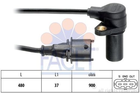 Датчик колінвала Fiat PUNTO,BRAVA,BRAVO/Lancia KAPPA 1.9D/2.4D 96- FACET 90631