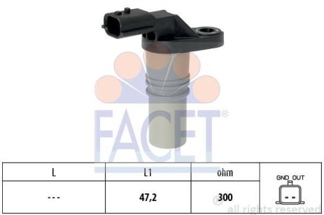 Датчик оборотов коленвала Renault Megane/Scenic 1.4-1.6 i/TCe (08-) (9.0646) FACET 90646