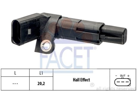 Датчик оборотов коленвала Skoda Fabia/VW Polo 1.2i 01- (9.0683) FACET 90683