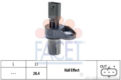 Датчик положення розподілвалу BMW 1/2/3/4/5/6/7/X1/X3/X4/X5/X6 1.6-3.0 d 03-> FACET 90757