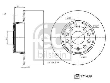 Диск гальмівний(к-т) FEBI BILSTEIN 171439