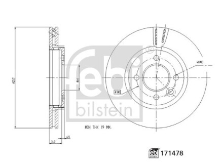 FEBI MG Гальмівний диск передн. 3 CROSS FEBI BILSTEIN 171478