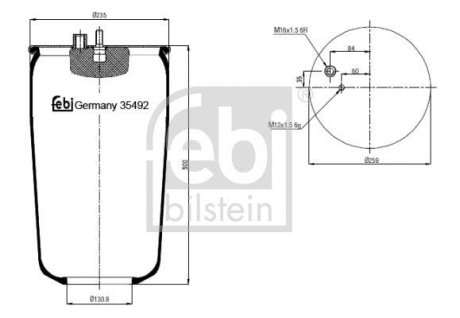 Пневмоподушка підвіски без поршня FEBI BILSTEIN 35492