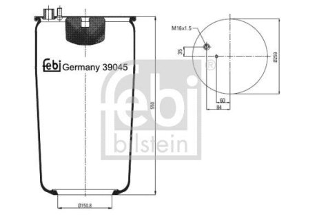 Пневморесора підвіски FEBI BILSTEIN 39045