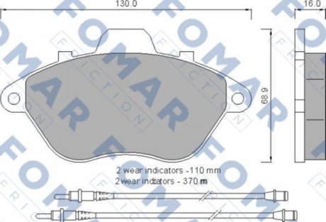 Колодки гальмівні дискові FOMAR FO 554581 (фото 1)