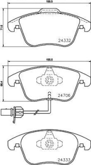 VW гальмівні колодки передн.Audi A4,A5 07- HELLA 8DB 355 013-861