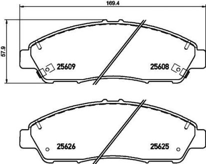 Гальмівні колодки Honda Pilot 07-15 HELLA 8DB355020-211