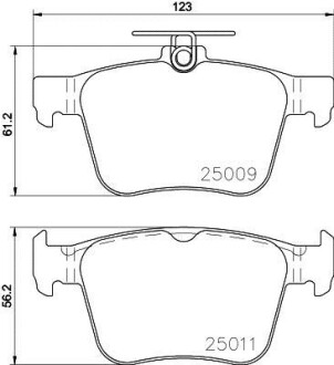 Гальмівні колодки зад. VW Golf VII 13- (ATE) HELLA 8DB355020-261 (фото 1)