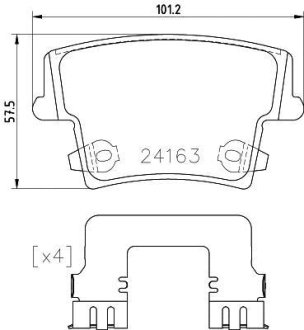 Гальмівні колодки зад. Chrysler 300c 04- HELLA 8DB355025-051