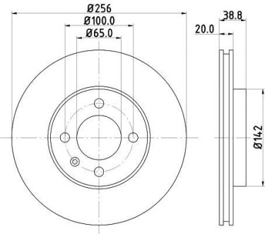 PRO VW гальмівний диск передн. CADDY II, GOLF III, SEAT HELLA 8DD 355 101-321