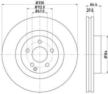 Гальмівний диск перед. W211/204 02-15 (PRO) HELLA 8DD355109-431