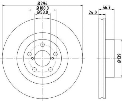 Гальмівний диск перед. Forester/Impreza/Outbak/Legacy 2.0-3.0 00- HELLA 8DD355112-051