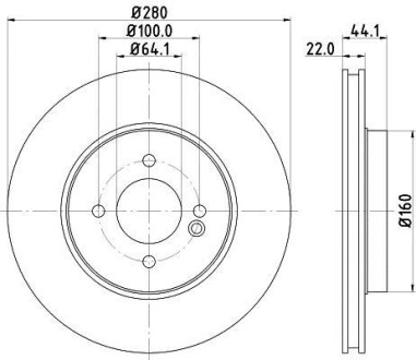 PRO BMW Диск гальмівний передн. Mini 06- HELLA 8DD 355 113-751