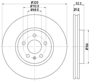 Гальмівний диск пер. Q5/A5/Q5/A4 08- (PRO) HELLA 8DD355113-911