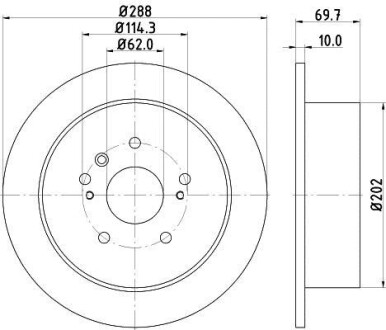 PRO TOYOTA Гальмівний диск задн. Lexus RX 03- HELLA 8DD 355 114-991